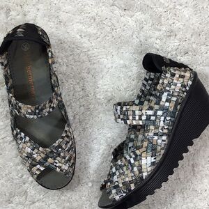 Bernie Mev multi color platform wedge
